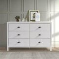 Kd Estanteria 18.5 x 33.13 x 33.63 in. Hampton Six Drawer Dresser, Coastal White KD3372958